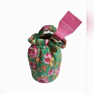 Isaac Mizrahi Green Floral Scrunch Bag